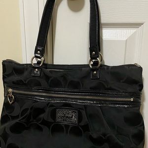 Authentic Black Coach handbag and black/gray Coach wallet. Both like new!